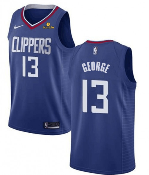 Men's Los Angeles Clippers #13 Paul George Blue NBA Stitched Jersey